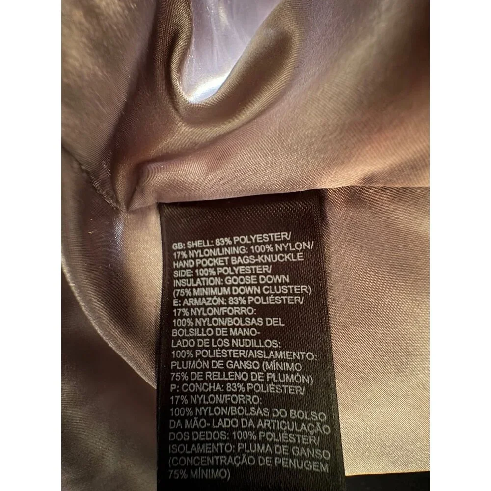 The North Face Women's 550 Metallic Mauve Quilted Down Hooded Puffer XS - Picture 6 of 8